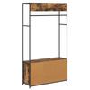 Coat Rack with Shoe Bench Smoked Oak 100 x 32 x 180.5 cm