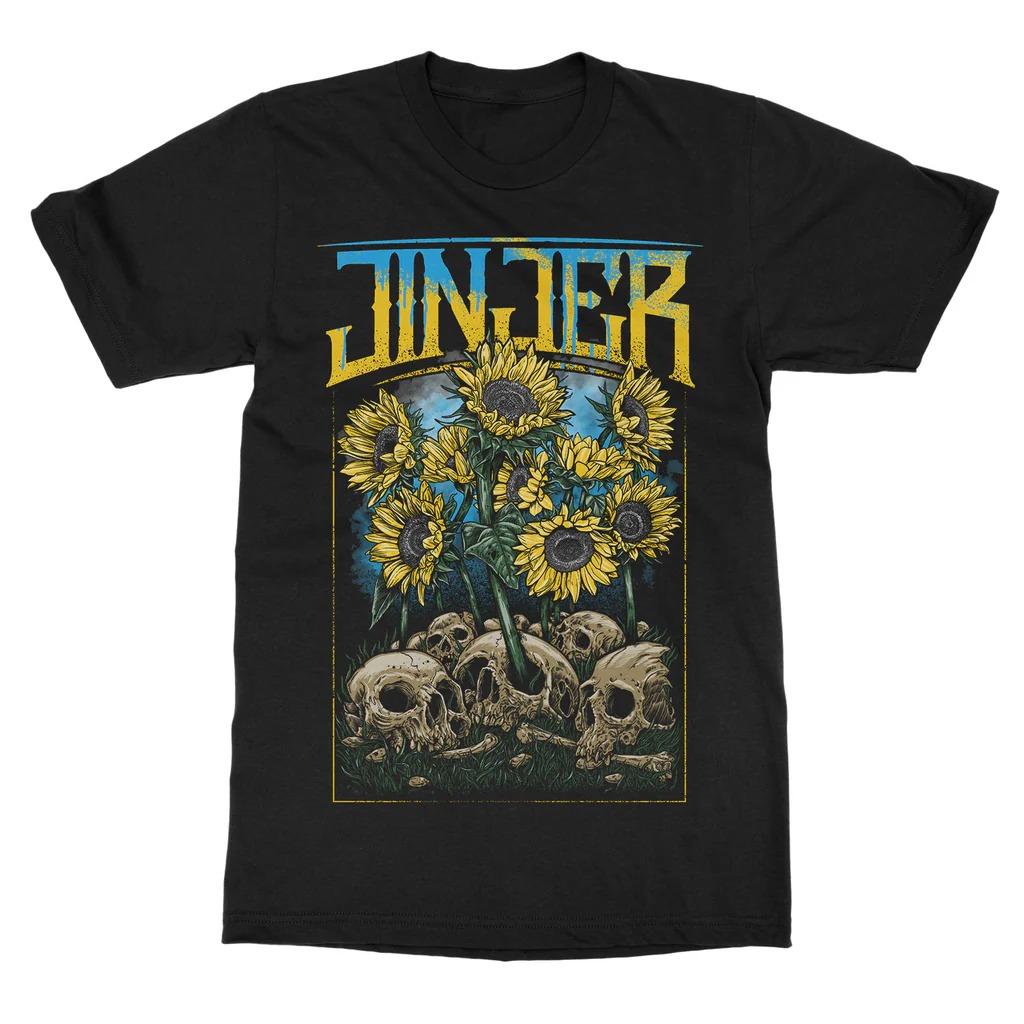 Мужская футболка Jinjer Sunflower с коротким рукавом, хлопковая футболка, ретро, метал-группа, оверсайз, брендовая футболка, летняя мужская одежда, уличная одежда