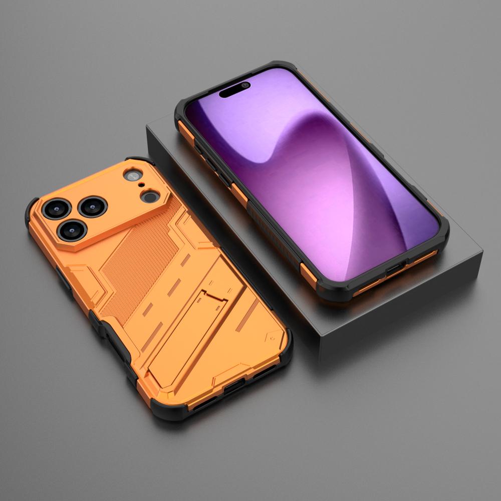 Бронированный противоударный чехол-подставка для iPhone 17 Pro Max 17 Air 16 Pro 15 Plus, держатель-подставка, магнитный, жесткий ПК, Funda Coque Case