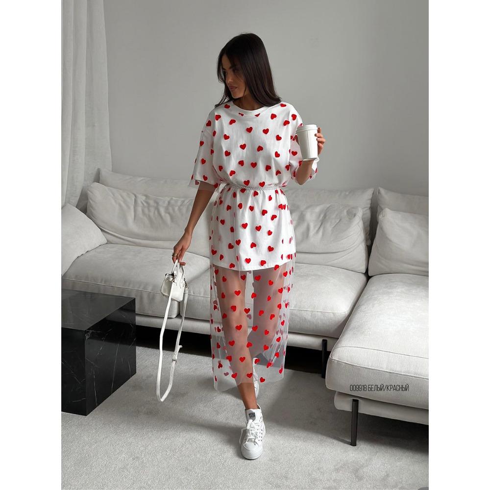 Hirsionsan Heart Mesh Patchwork Vintage Long T Shirt Dress Streetwear Aesthetic Chic Dresses Women Casual Cotton Short Sleeve Clothes Y2k