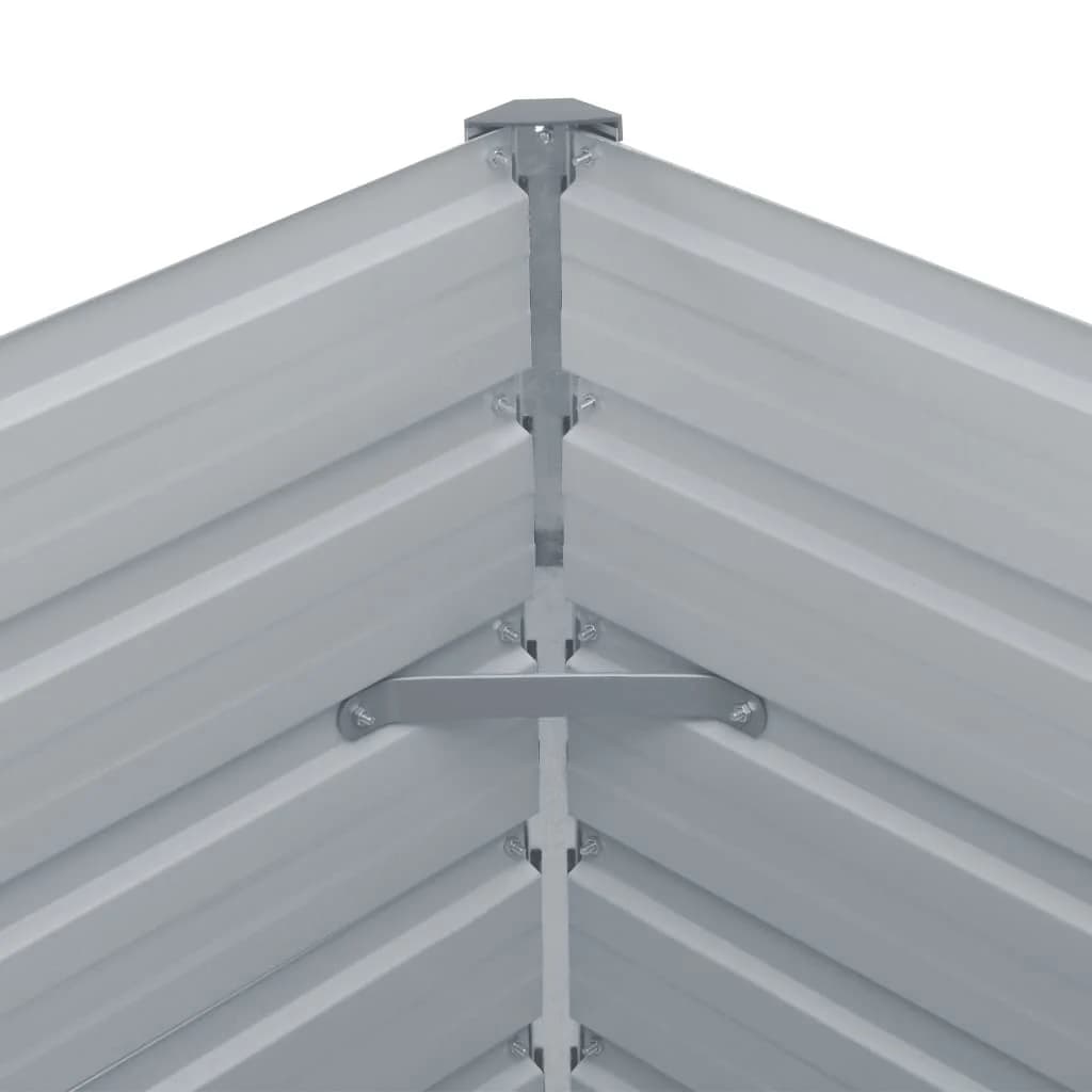 Raised Garden Bed 320 x 40 x 77 cm Galvanized Steel Gray