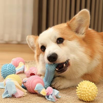 Писклявые игрушки для жевания собак для маленьких и средних собак, прочные игрушки-мячи из термопластичной резины для щенков, интерактивные игрушки для домашних животных