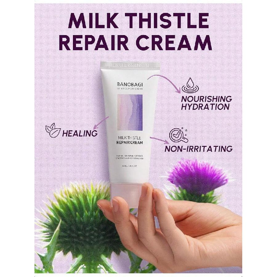Восстанавливающий крем с расторопшей Banobagi 50 мл | Корейский уход за кожей Увлажняющее средство для лица Крем для лица для женщин и мужчин | Корейский увлажняющий крем Восстанавливающий крем для барьера W