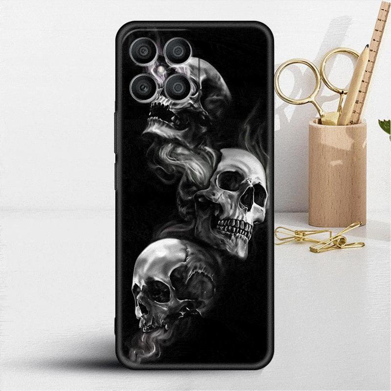 Ретро Чехол с Черепом и Бабочкой для Honor X8 X8a 90 X9a 8X 70 50 20 Magic5 Pro 9X P60 P50 Черный Мягкий Чехол для Телефона