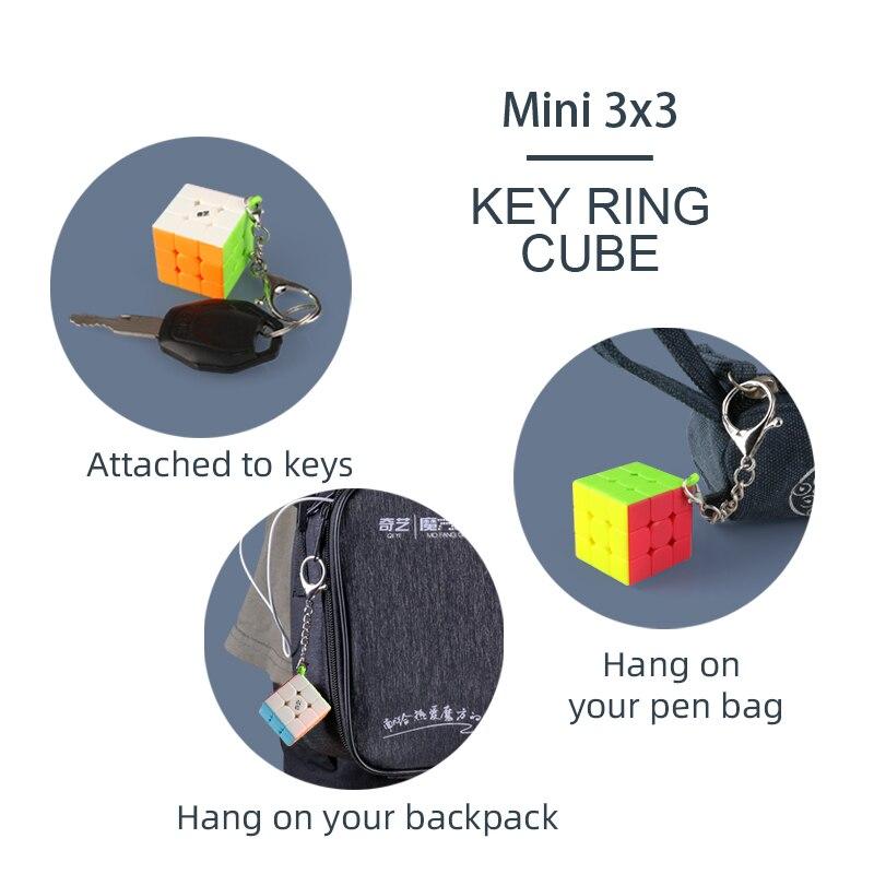 Hellocube 2020 Qiyi Keychain 3x3 Cube 3x3x3 Mini Keyring Puzzle Toys Educational For Children