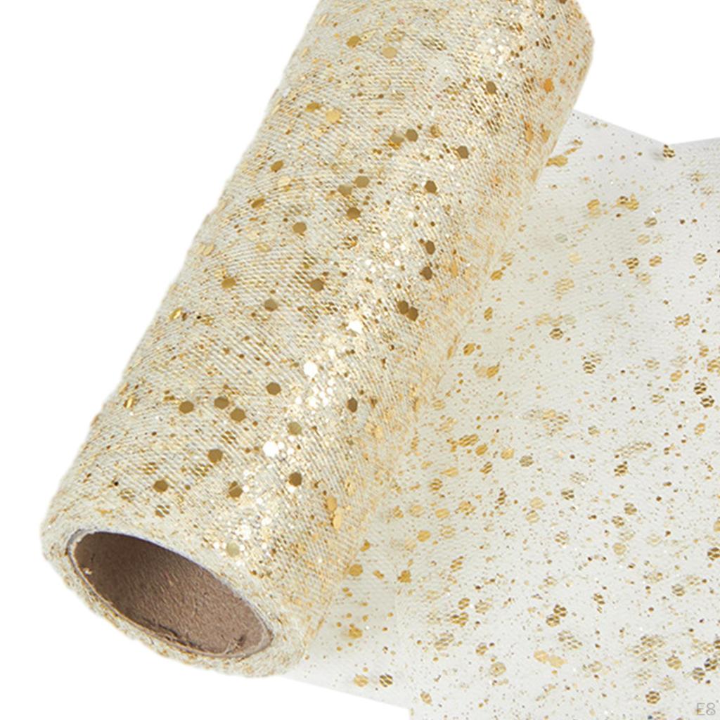 Блестящая тюлевая сетчатая лента 10 ярдов, новинка, легкая, с блестками для одежды
