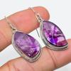 Натуральный бразильский аметист драгоценный камень 925 пробы серебро серьга 1,75" A7z75