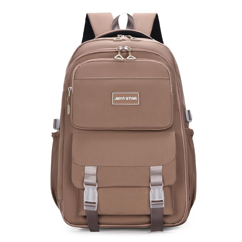 Однотонный школьный рюкзак для женщин, большой емкости