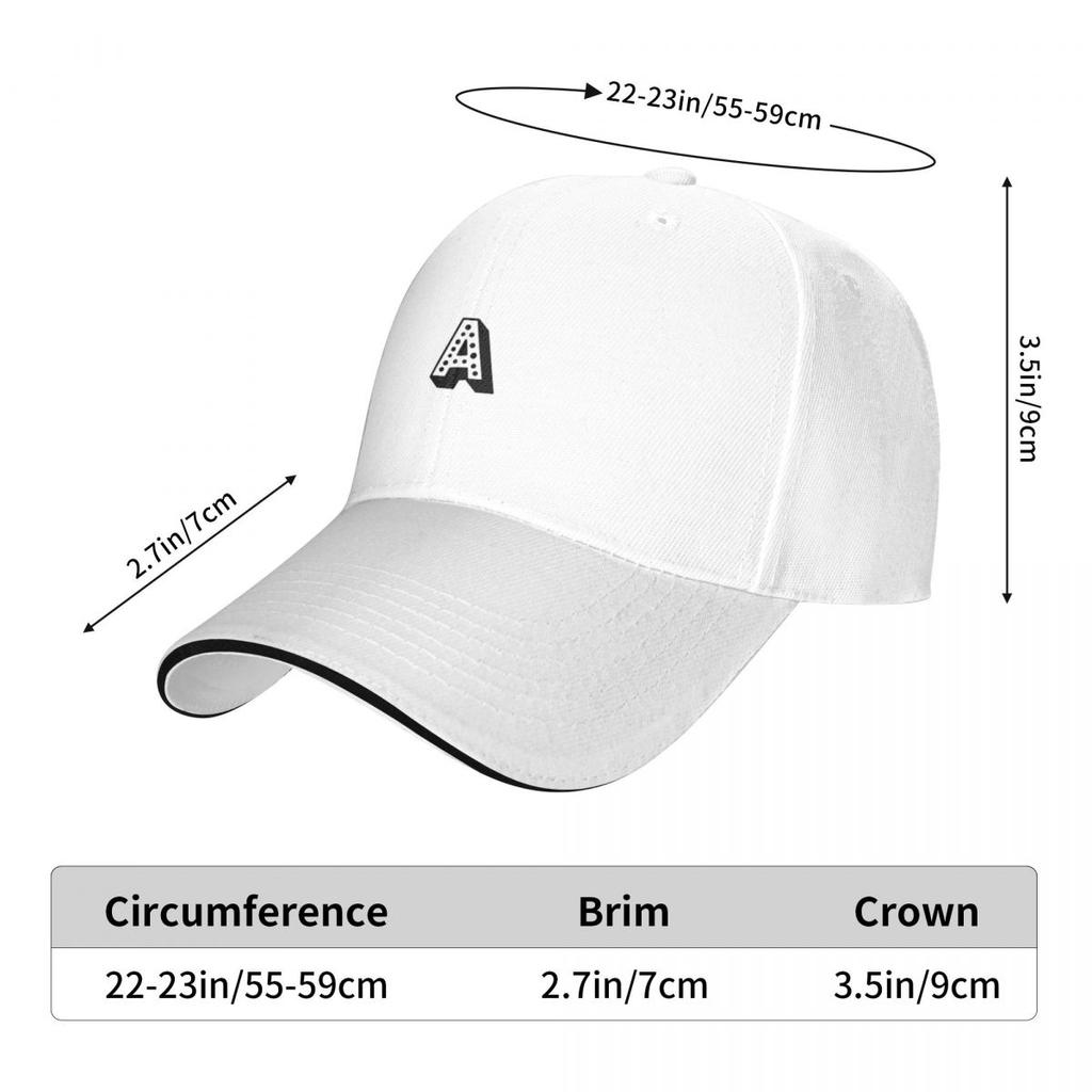 Letter a Baseball Cap Visor Birthday Snap Back Hat Men's Cap Women's
