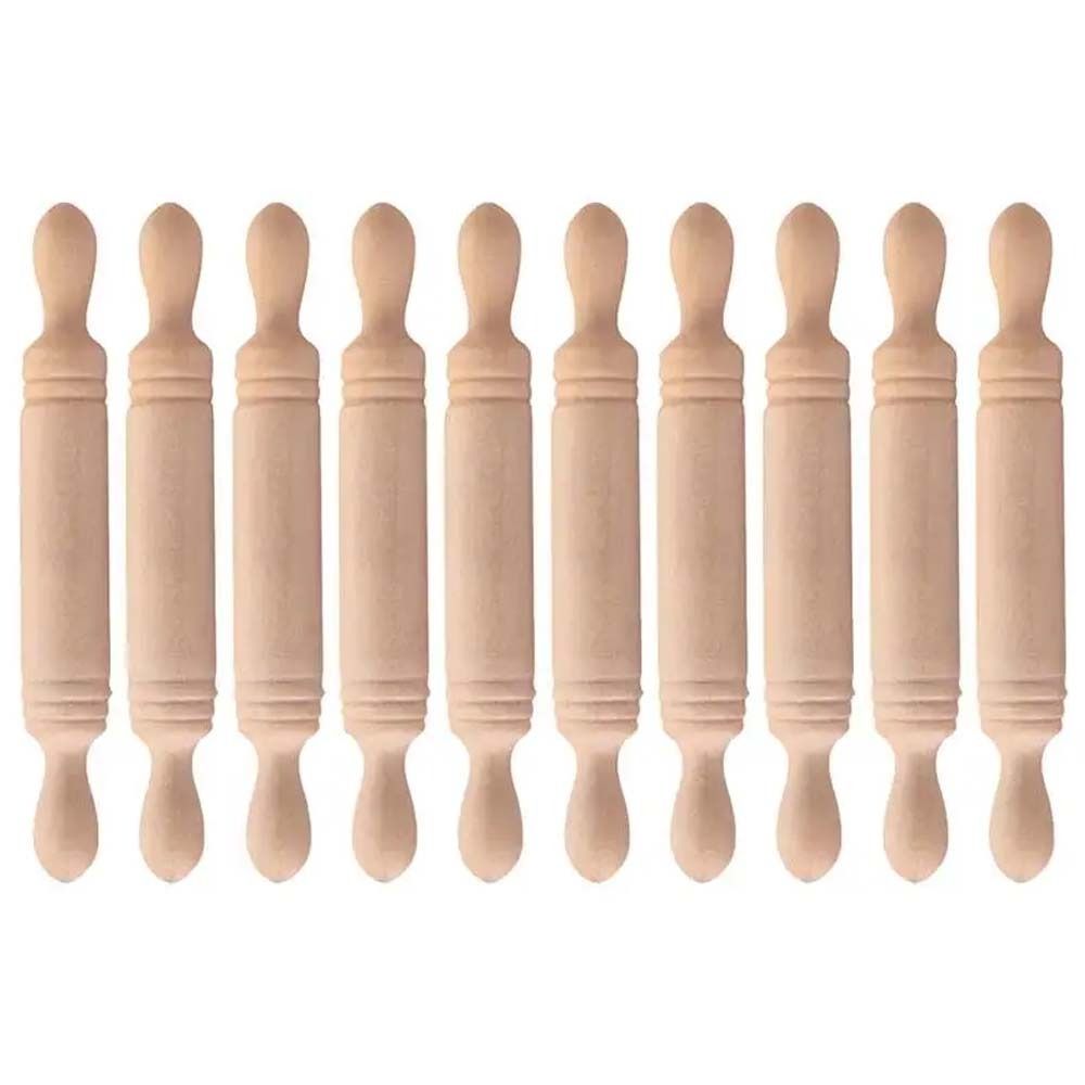 10pcs Simulation Doll House Wooden Rolling Pin Mini Kitchen Accessories Pretend Play