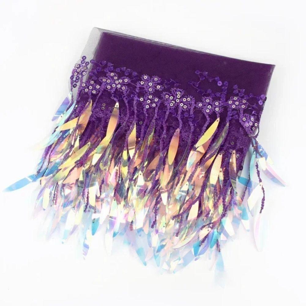 10 Yards Sequin Fabric Mesh Fringe Trim 6 Inches Tassel Fringe Lace Trim Ribbon  Home Accessory