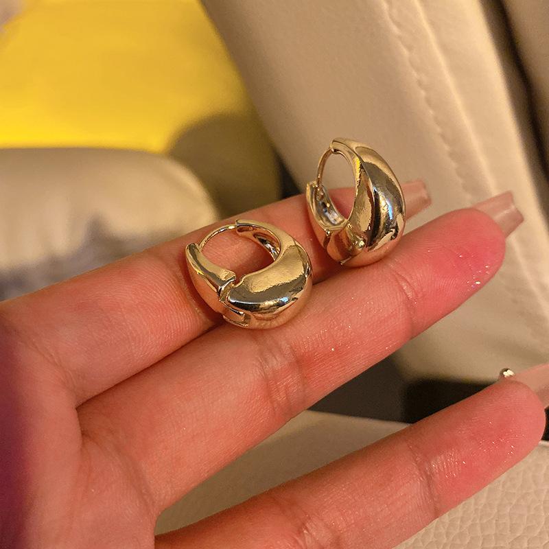 Золотые Геометрические Круглые Серьги Для Женщин Модные Серьги Ювелирные Изделия Предотвращают Аллергию Аксессуары для Вечеринок Подарок