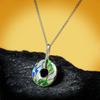 Newest For Women Genuine 925   Green Bamboo Leaves Luminous CZ Trendy Jewelry Handmade Enamel Jewelry