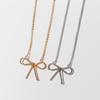 Ожерелье Twist Twist Line Bow, простая повседневная цепочка на ключицу, аксессуары в стиле колледжа 877