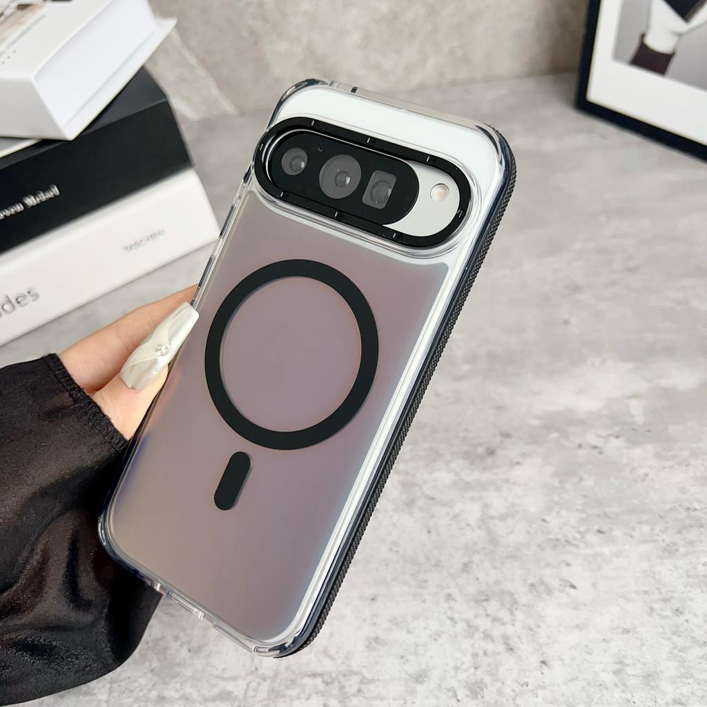 Сверхпрочный противоударный и противоскользящий чехол для Google Pixel 9 10 Pro XL, магнитная крышка, нанопокрытие, защита от окисления и градиентный цвет