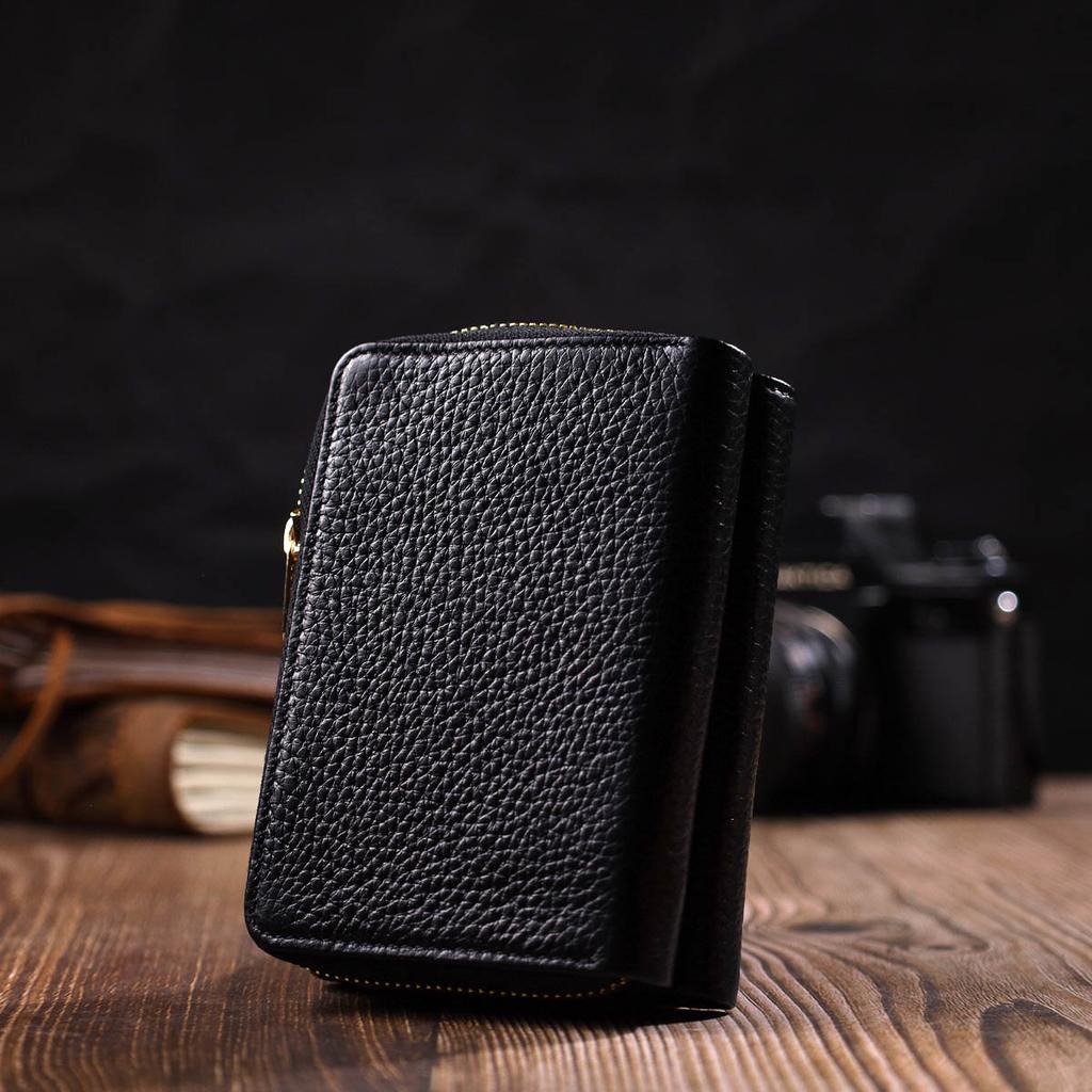 Women's Tri-fold Wallet Made of Genuine Leather Tony Bellucci Wallet 22024 Black