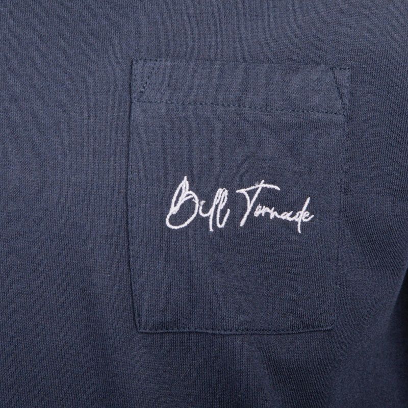 Men's Plain Pajama Set with Logo, Long Sleeves, Round Neck, 100% Cotton, BILL TORNADE