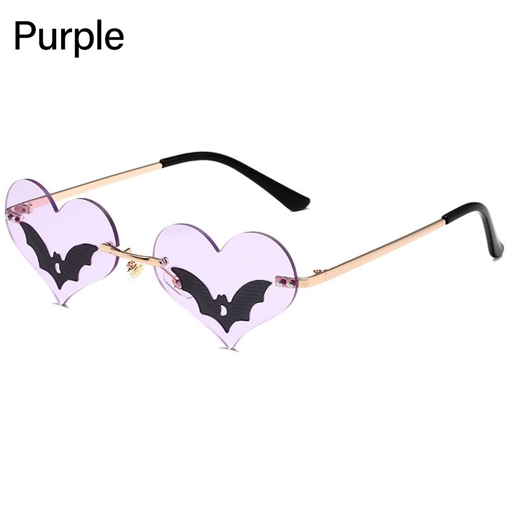 Солнцезащитные очки в форме сердца «летучая мышь», новые очки без оправы в готическом стиле для женщин и мужчин, очки для вечеринок и фестивалей, модные очки с защитой от ультрафиолета 400