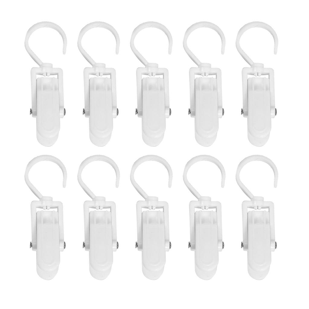 10pcs Clothes Hook Clips Multi Purpose Strong Load Bearing Rotatable Plastic Hat Hanging Clips for Socks Curtains