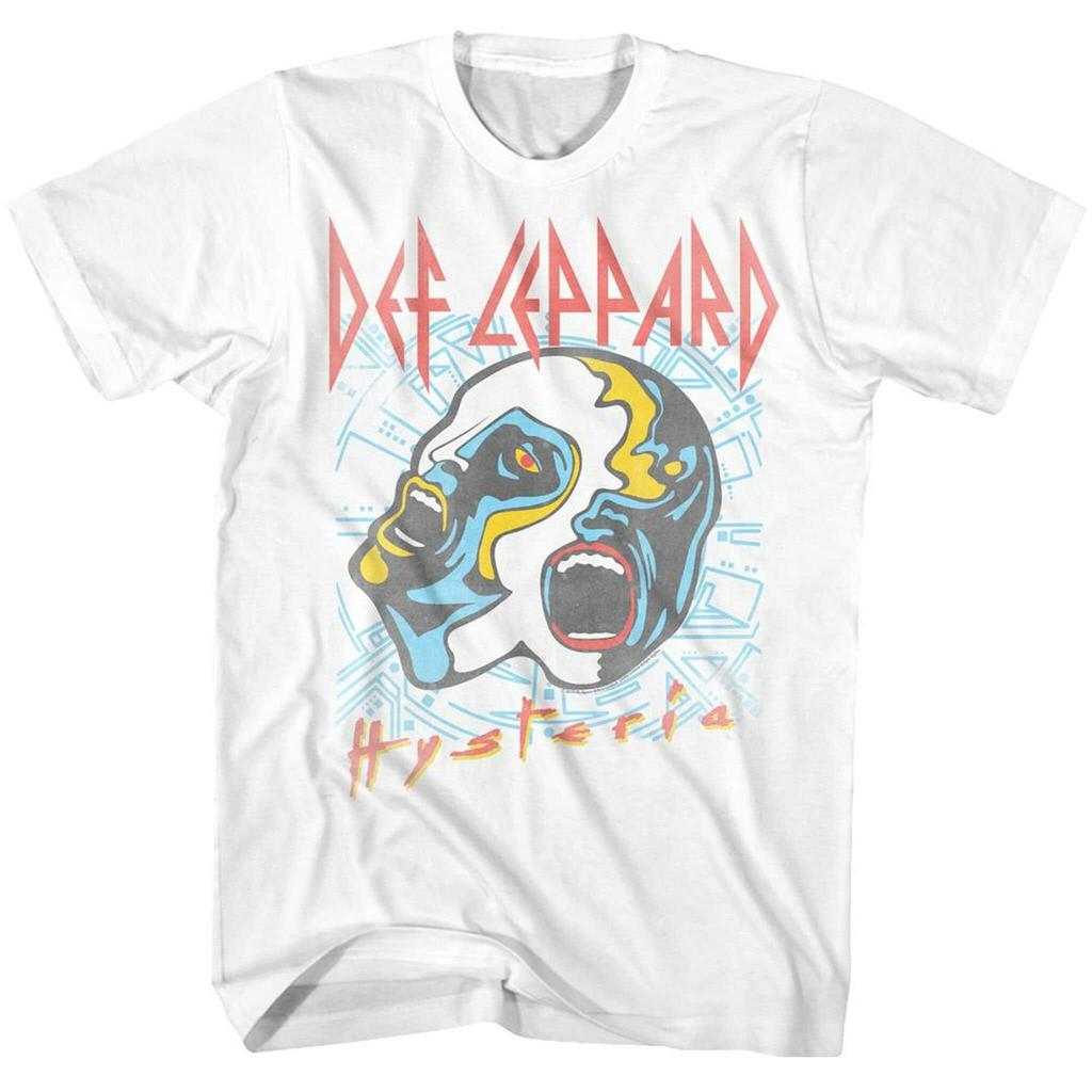 Белая футболка для взрослых Def Leppard Faces