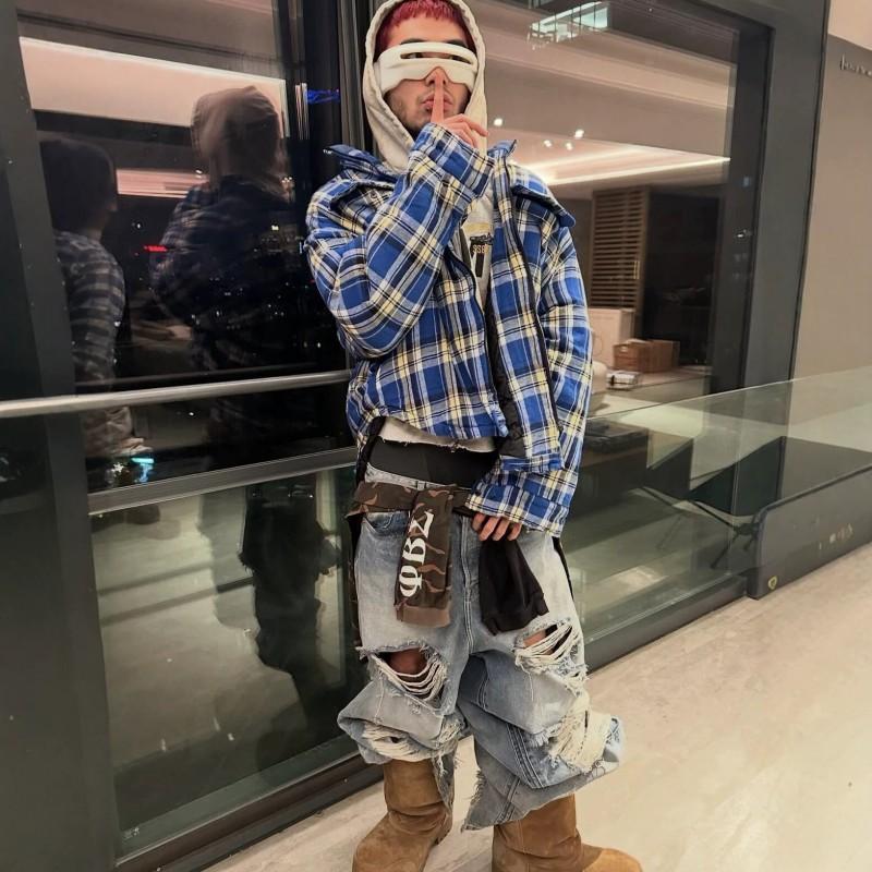 Unisex Oversized Cotton Plaid Shirt Jacket Fall 2026 Loose Fit Long Sleeve Button-Up Men Women