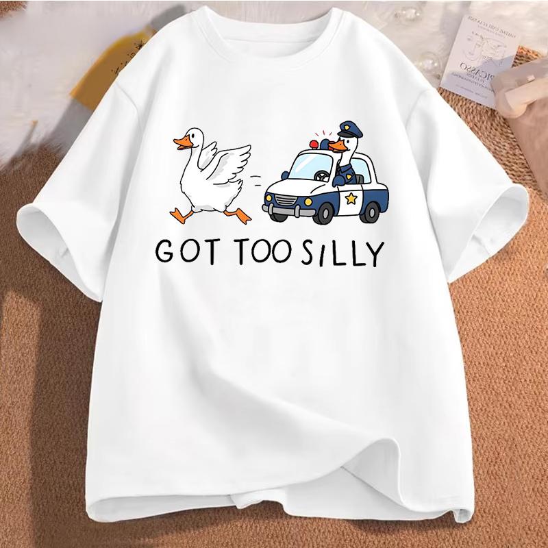 Silly Goose On The Loose T Shirts for Men Women Funny Cowgirl Western Tee Shirt 90s Fashion Graphic T-shirt Short Sleeve Clothes