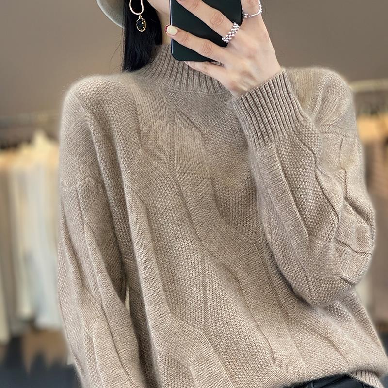 Женский кашемировый свитер Qinghe кашемир 30% кашемир 70% шерсть осенне-зимний пуловер теплый и модный