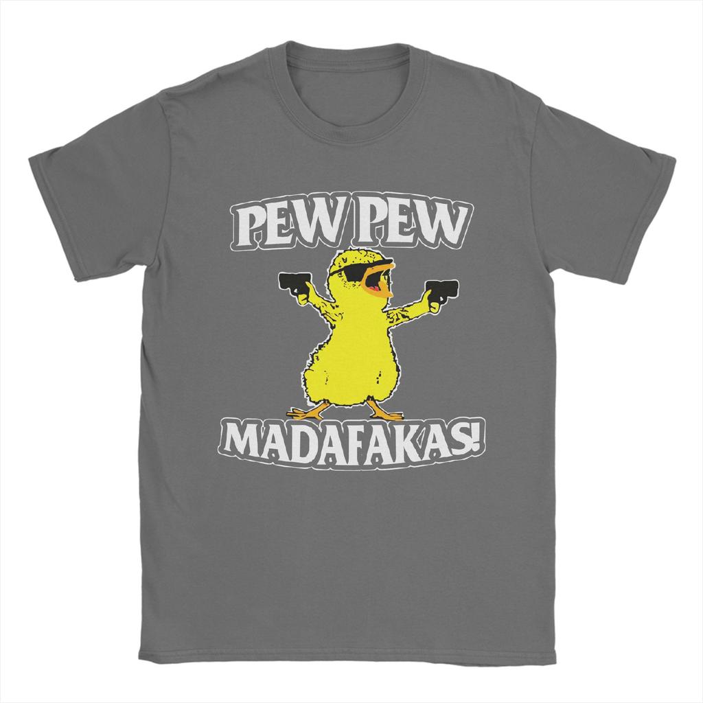 Мужские футболки Duck Pew Pew Madafakas Винтажные футболки из чистого хлопка Футболки с коротким рукавом Футболки с круглым вырезом Одежда Большой размер