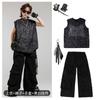 Kids Hip Hop Performance Outfit Set Boys Girls Sleeveless Rhinestone Vest Pants Street Dance Costume