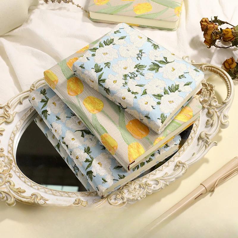 A6 Тканевый рельефный трехмерный блокнот ручной работы B6 Свежий литературный дневник Изысканный японский блокнот ручной работы в стиле ретро