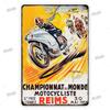 TT Races 1953 Винтажный металлический плакат мотоцикл ретро жестяная вывеска гараж настенное искусство декоративная табличка современный домашний декор эстетические подарки