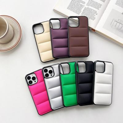 Подходит для iPhone16Promax Чехол для мобильного телефона Однотонный пуховик с хлопковым наполнителем Apple 1511 Пара 13