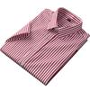 Short Sleeve Striped Men Stretch Work Shirt Non-Iron Summer Easy Care Male Tops Without Front Pocket
