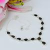 Natural Smoky Quartz Gemstone 925 Solid Sterling Silver Gift Necklace 18" E6e29