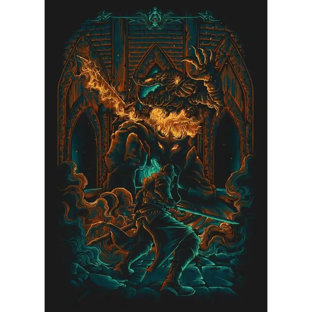 Gothic Dark Academia Undead Legion Canvas Art Print  Chosen Undead Poster for Living Room Wall  Home ation Unique G