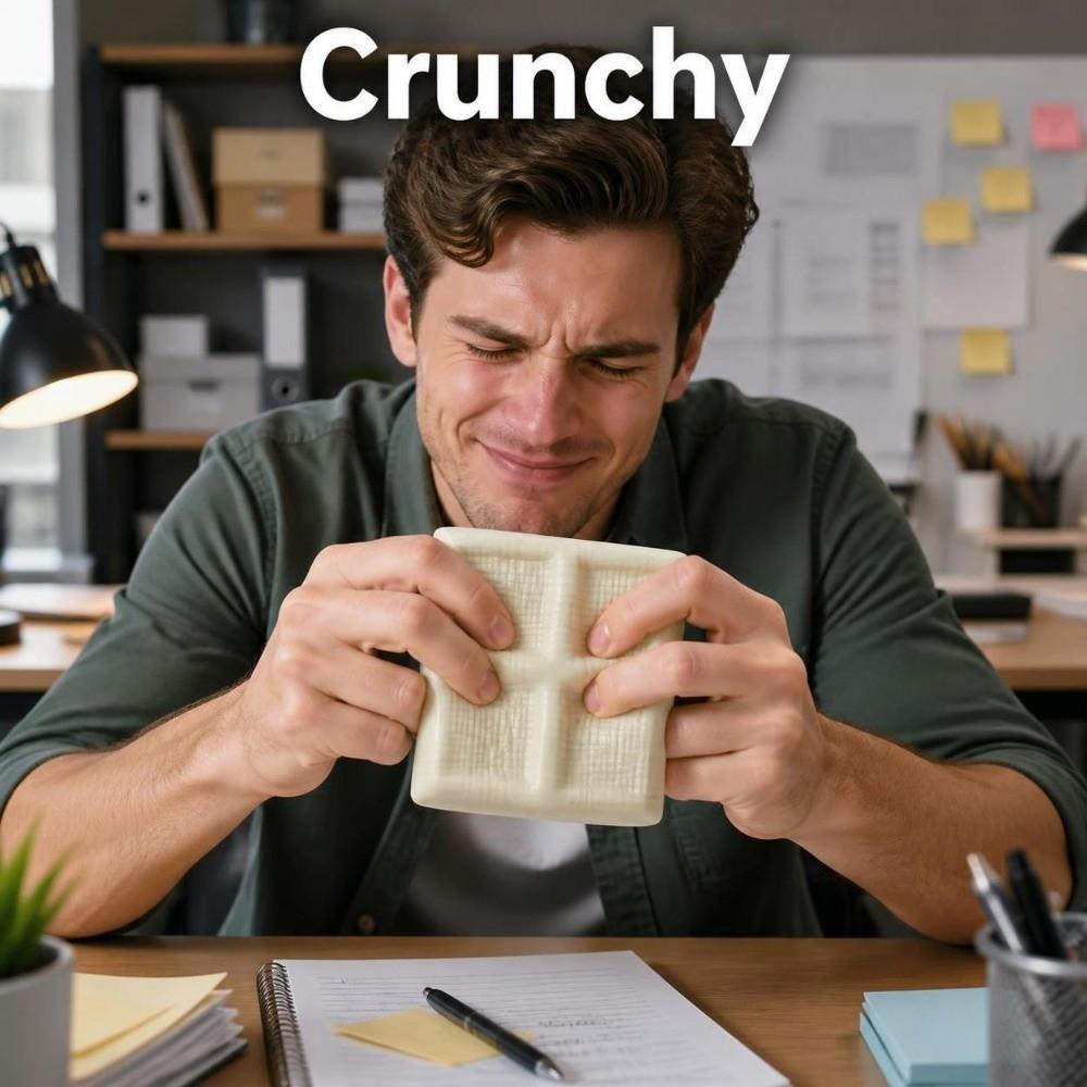 Crackling Tofu-Shaped Squeeze Toy Sound Effects Handmade Ball Realistic Food Pinch for Kids Adults