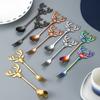 European 304 Stainless Steel Deer Head Spoon Fork Dessert Spoon Internet Celebrity Spoon Creative Spoon Coffee Spoon