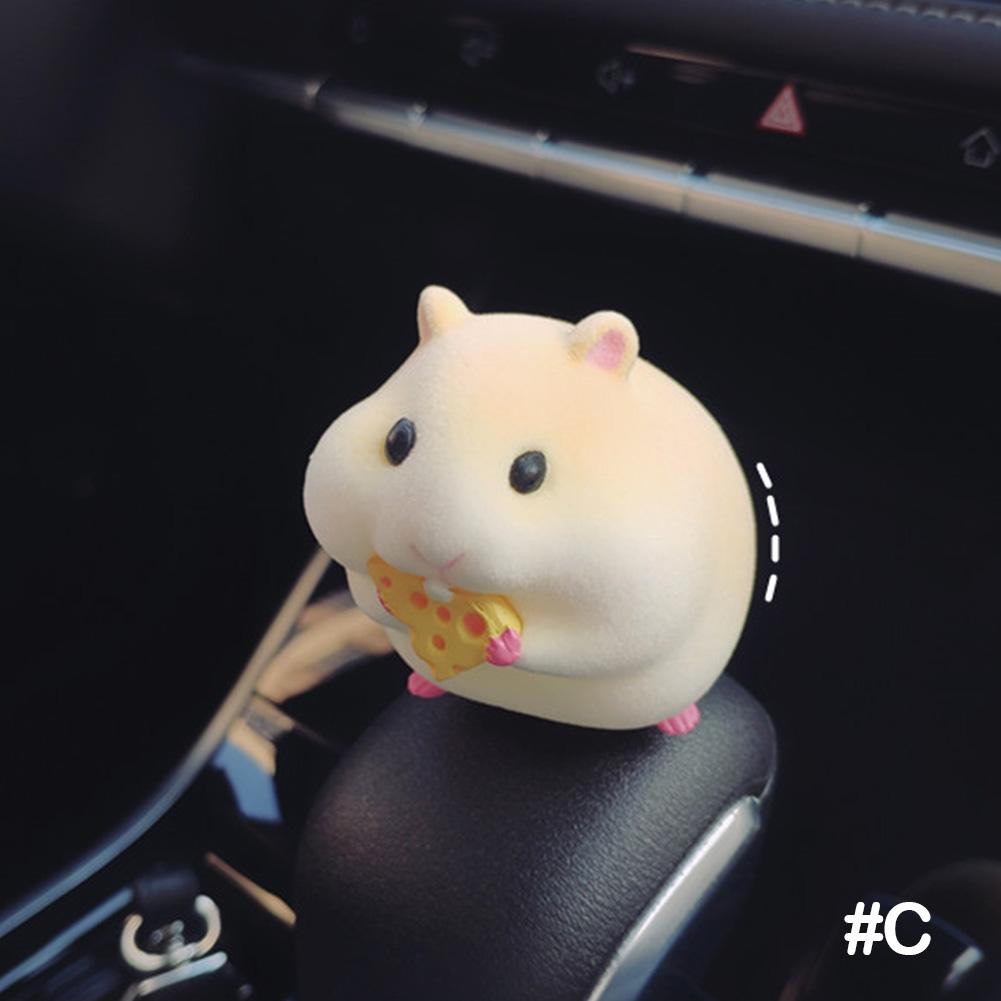 Cute Anime Stealing Hamster Car Interior Decoration Gourmet Hamster Figures Auto Dashboard Decoration For Car Accessories Woman