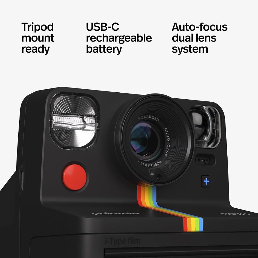 POLAROID Мгновенная камера Polaroid Now+ Поколение 2 - Черный (9076)
