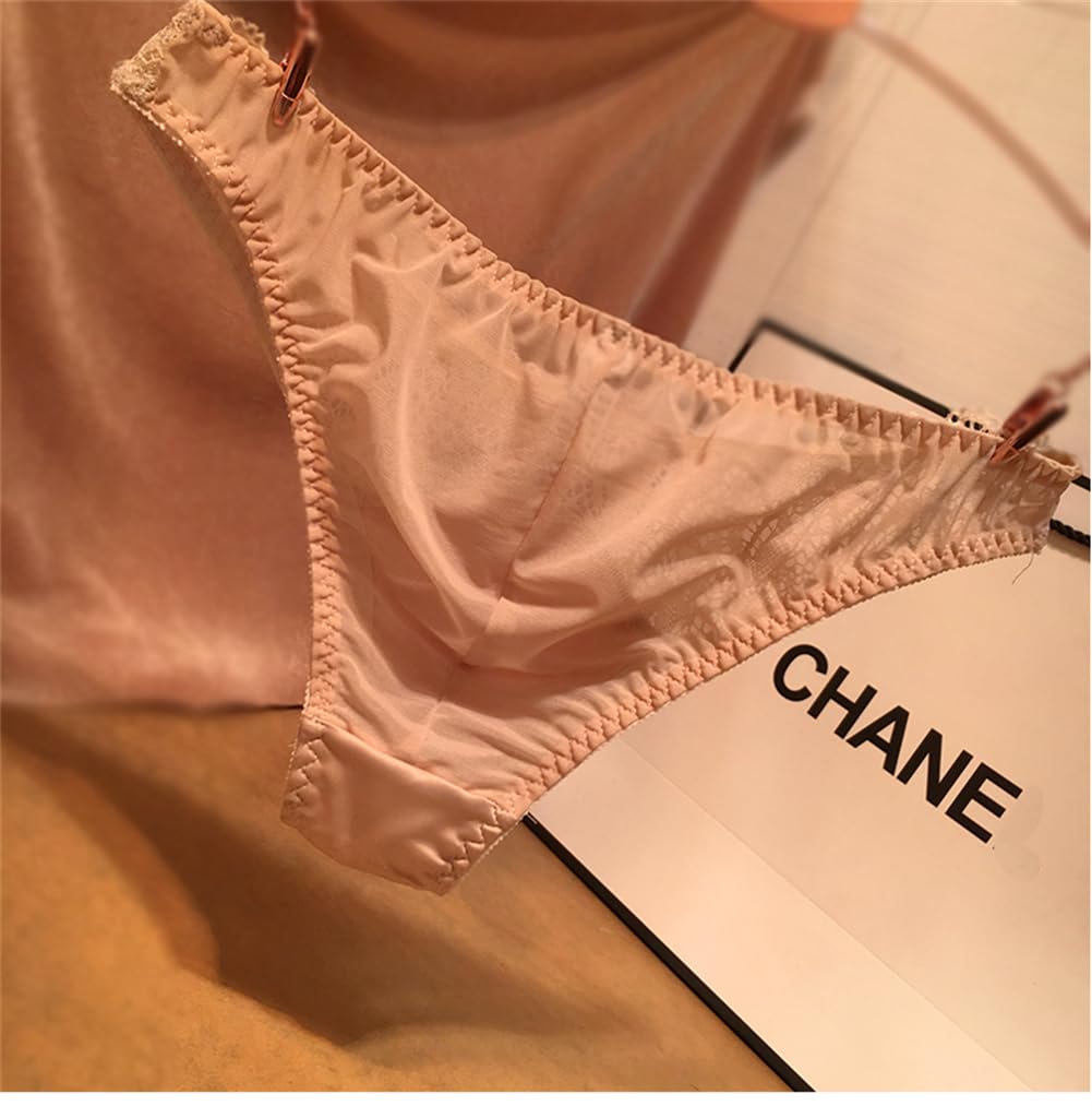 ZHONGJUE Сексуальные стринги Кружевные стринги Женские трусики, Нижнее белье, Женское белье, Женские трусики, (Свободный размер, Абрикосовый)