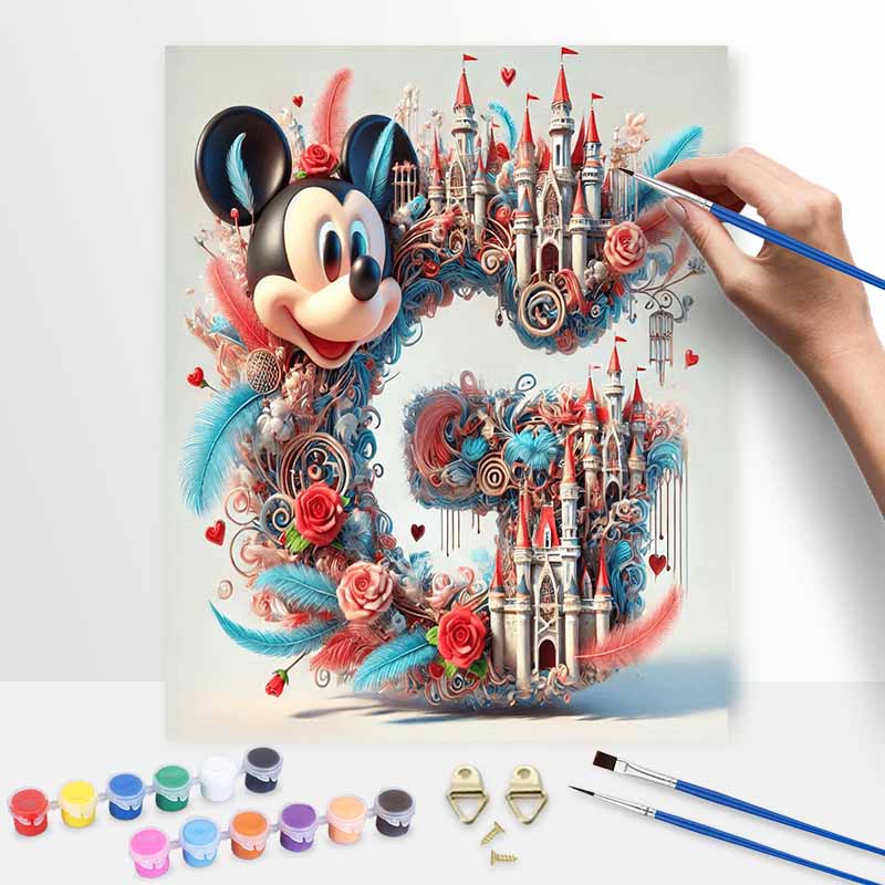 Disney Наборы для рисования маслом своими руками Замок Микки Роза Перо Ручная роспись Декор для дома Поделки Идеи подарков для взрослых Настенное искусство Креативный дизайн 130
