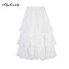 Fairycore весна-лето женская принцесса праздничная юбка с высокой талией белая черная многослойная юбка-фея с оборками элегантная шикарная милая многоуровневая юбка женская
