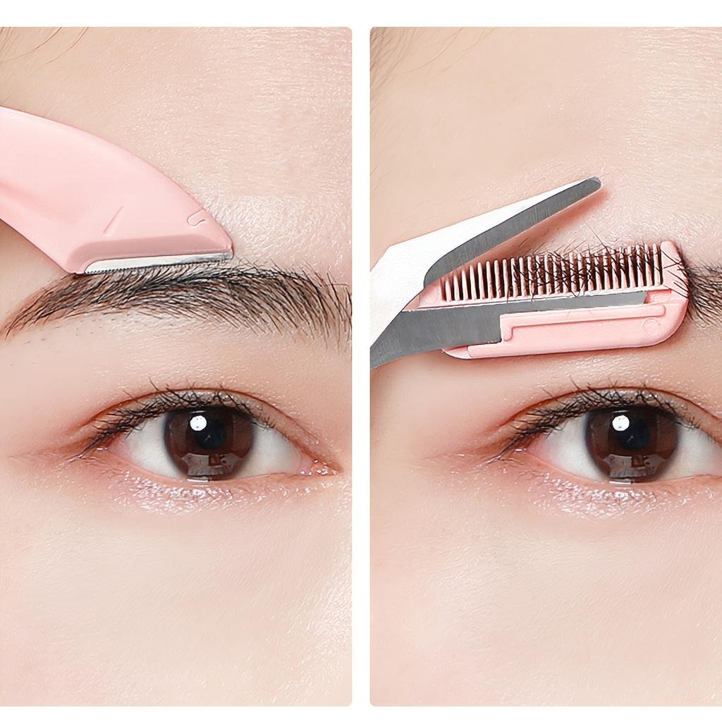 4 шт./набор ножей для бровей, зажим для бровей, ножницы для бровей, косметический инструмент для макияжа