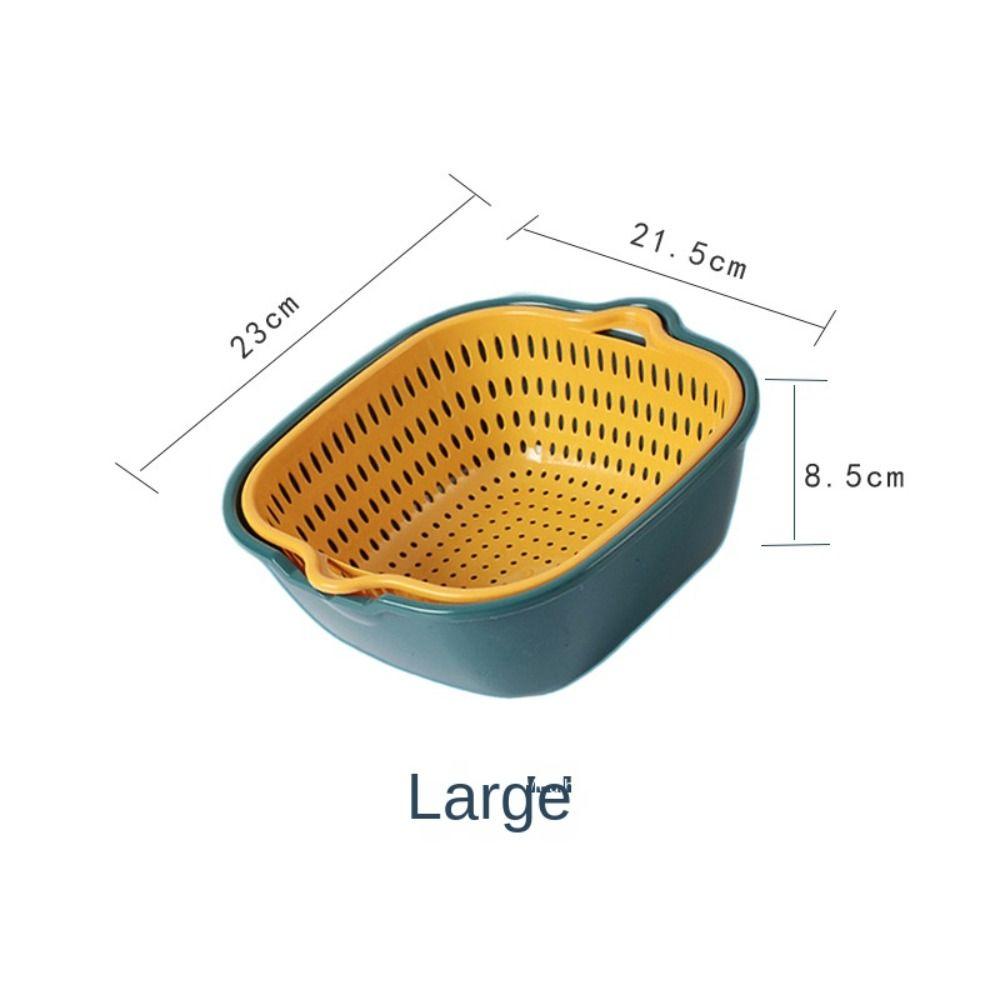 Stackable Vegetable Washing Basket Double-Layer Fruit Basin Practical Drain Basket  Kitchen