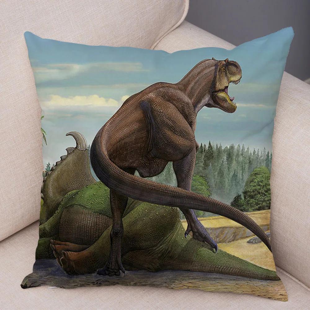Car Sofa Home Pillowcase Jurassic Dinosaur Cushion Cover Decorative Wildlife Print