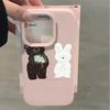 Цветы медведь и кролик для чехла мобильного телефона iPhone17 15/16pro клейкий рис 13 жидкий 12 милый 14 пара