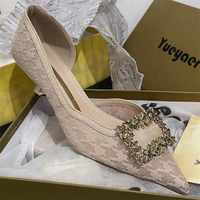 Модные сандалии с закрытым носком 2025 лето кружево деним женская женская обувь стилет модные девушки шнурки острый носок стразы ретро кристалл тонкий