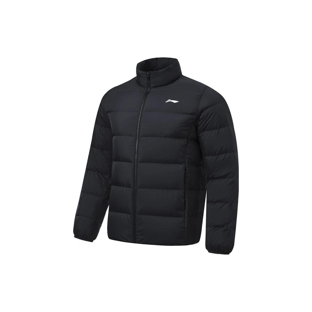 Li-Ning Off-Season Solid Color Stand Collar Slim Fit Short Down Jacket Men Jacket AYMT101-1