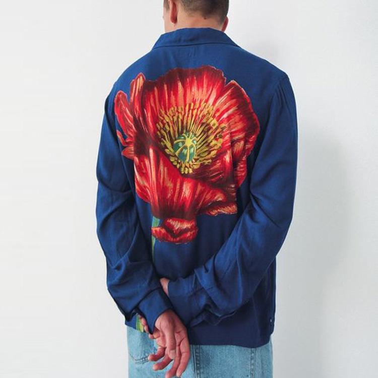 Stussy Большой Мак Рубашка с длинным рукавом 'Синяя' Мужская 1110145