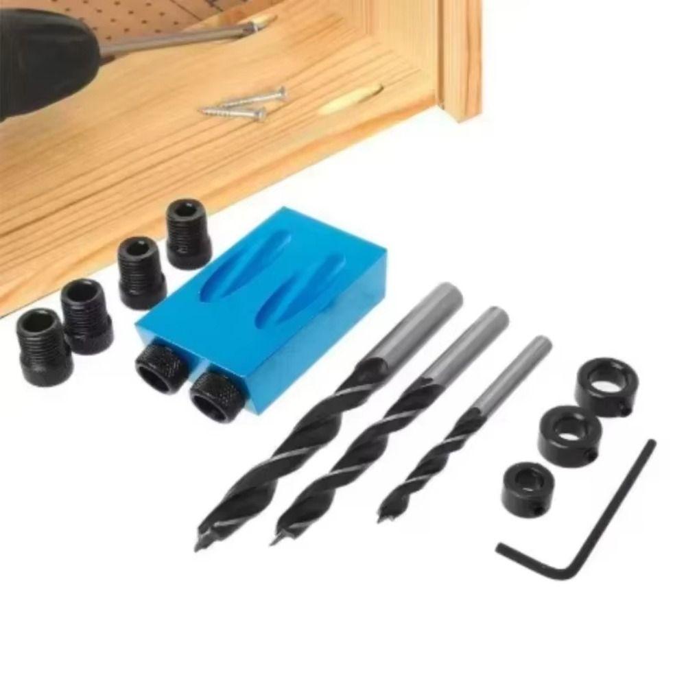 Precision Pocket Hole Jig Kit Aluminum Zinc Zinc Alloy Angle Drill Guide Drilling Operations
